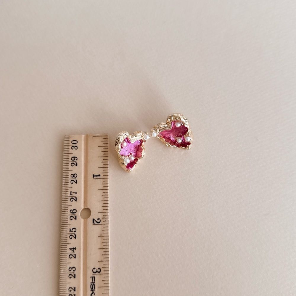 Vintage heart earrings S822 - Picture 3 of 3